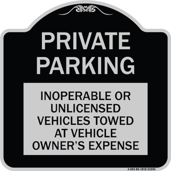 Private Parking Inoperable or Unlicensed Vehicles Towed at Vehicle Owners Expense, BS-1818-23256
